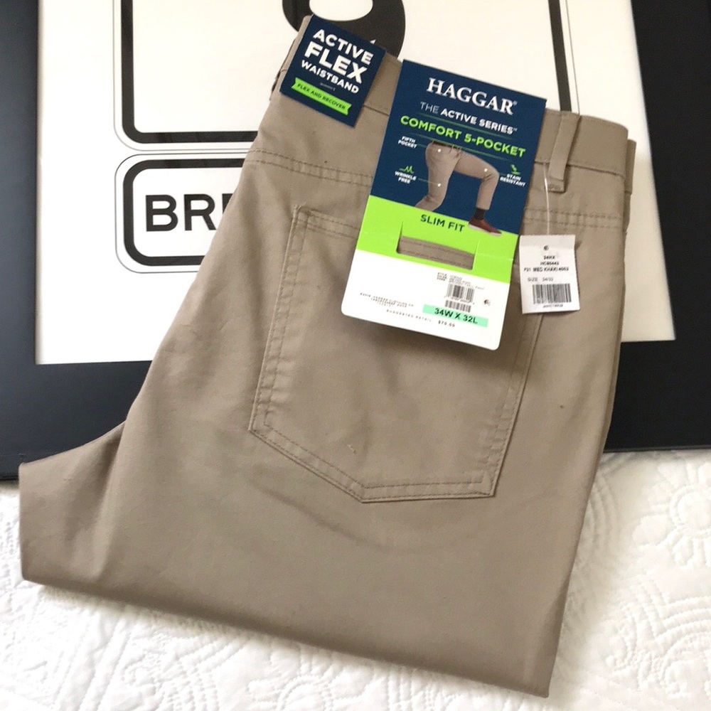 NWT Haggar Active Series Broken Twill Pants